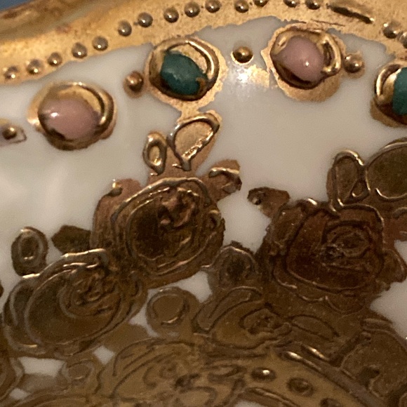 Antique Noritake Nippon Hand Painted Handled Nappy Bowl Early 1900s - Picture 15 of 16